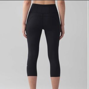 Lululemon black Fast and Free Cropped high rise leggings 4